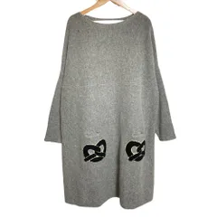 美品 peu pres プープレ オーバーサイズ ニット ワンピース サイズF/9 グレー レディース 古着 中古 USED