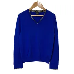 PS Paul Smith ピーエスポールスミス レイヤード Vネック ニット セーター M ブルー レディース 古着 中古 USED