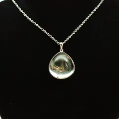 水晶の中に風景が広がるよう【金運・仕事運】一点物　ブルッカイト・プラチナルチルクォーツ ネックレス チェーン付　Silver925｜ghrpnt14　天然石 約12g｜贈り物にも パワーストーン お守り メンズ レディース｜ 京海堂　天然石の卸　京の蔵