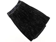 NATURAL BEAUTY BASIC ナチュラルビューティーベーシック ベロア Aライン 台形 スカート sizeM/黒 ◇■ レディース