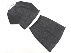 INDIVI インディヴィ ウール混 ツイード プルオーバー カットソー タイトスカート セットアップ size36/黒 ◇■ レディース