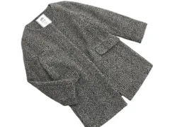 SLOBE IENA スローブイエナ ウール混 総柄 ノーカラー コート 黒ｘ白ｘ茶 ◇■ レディース