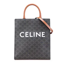 セリーヌ トリオンフ バーティカルカバ トートバッグ ショルダーバッグ 2WAY ブラック PVC レザー レディース CELINE【1-0220921】