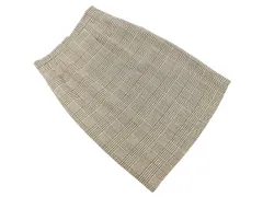 J.PRESS ジェイプレス ウール混 千鳥柄 スリット Aライン 台形 スカート size1/黒ｘベージュ ◇■ レディース