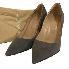 美品 sergio rossi セルジオロッシ スエード ポインテッドトゥ パンプス サイズ34 21cm相当 グレー レディース 古着 中古 USED