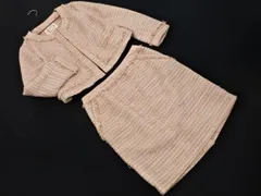 Rope Picnic ロペピクニック ツイード フリンジ セットアップ ジャケット スカート スーツ size38/ピンクベージュ ◇■ レディース
