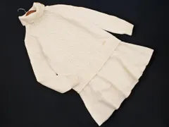 BLUE LABEL CRESTBRIDGE ブルーレーベル クレストブリッジ ウール混 タートルネック ケーブル編み フェイクレイヤード チュニック ニット ワンピース size38/オフホワイト ◇■ レディース