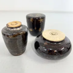 萩焼 大海茶入 吉野桃李 仕覆付き(西陣織 雲頭純子) 共箱 茶入 茶道具