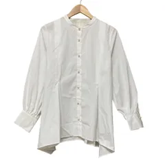 美品 24SS PLST プラステ パールボタンペプラムシャツ サイズL ホワイト レディース 古着 中古 USED