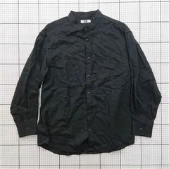 ◇ Θ ユニクロ UNIQLO U スタンドカラーシャツ ブラック メンズ E  【1601300039586】