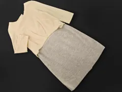 UNTITLED アンタイトル ウール混 フェイクレイヤード ワンピース size2/アイボリーｘグレー ◇■ レディースのサムネイル