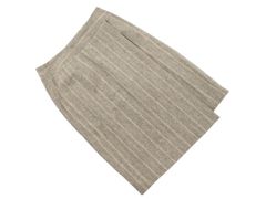 INED イネド ウール混 ストライプ ラップ風 スカート size7/グレー ◇■ レディース