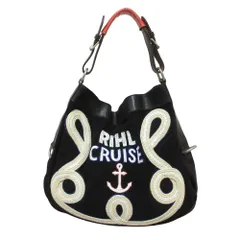 美品 bara rihl バーバラリール スエード レザー ワンハンドル トートバッグ ハンドバッグ ブラック レディース 古着 中古 USED