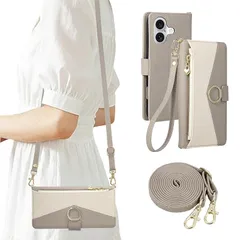 【新品】 Rosbtib iPhone 17 ケース 手帳型 いphone17 ケース 手帳型 ショルダー リング付き 6.1インチ対応 アイフォン17 スマホケース おしゃれ 2色パッチワーク iPhone17 用 携帯カバー かわいい 女性 シンプル カー