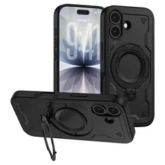 【新品】 Viviber iPhone17用ケース 全面保護 耐衝撃 絶対割れないマグネット搭載【MagSafe対応/360度回転スタンド】ワイアレス充電対応アイフォン17ケース リングつきカバー 指紋防止 いphone17用ケース 磁気スマホ17ケース