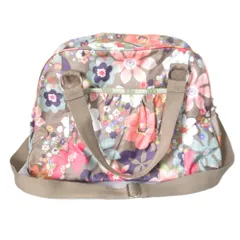 良品 LeSportsac レスポートサック フラワープリント 2WAY ボストンバッグ ショルダーバッグ カーキ レディース 古着 中古 USED