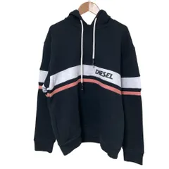 DIESEL ディーゼル ロゴ プルオーバーパーカー XSサイズ ブラック  レディース 古着 中古 USED