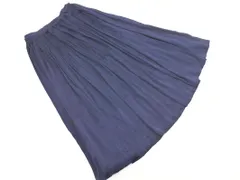 NATURAL BEAUTY BASIC ナチュラルビューティーベーシック プリーツ ロング スカート sizeS/紺 ■■ レディース