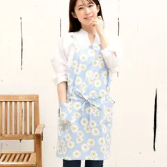 【新着商品】レップ(Rep) エプロン 北欧 ポケット2個付き 花柄 大人用 カフェエプロン 着丈73cm (アビチュアル ブルーム) ブルー 1284 BL プレゼント