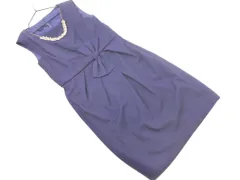 アサクラ ノースリーブ リボン 結婚式二次会 ドレス ワンピース size38/紺 ■■ レディース