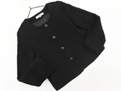 NATURAL BEAUTY BASIC ナチュラルビューティーベーシック ウール混 ノーカラー ジャケット sizeS/黒 ◇■ レディース