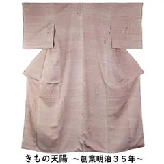 小紋 お召し 難有品 着物リメイク・リフォーム用 素材用 短冊に葡萄唐草模様 御召 お召し小紋 【中古 小紋 リサイクル リサイクル着物 小紋 中古 リサイクル小紋 コモン 正絹 踊り着物 仕立て上がり お茶 踊り 】