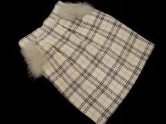 MISCH MASCH ミッシュマッシュ チェック ファー スカート size36/アイボリー ◇■ レディース