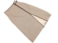 any SiS エニィスィス 千鳥柄 ジップアップ Aライン 台形 スカート size2/ブラウン ◇■ レディース