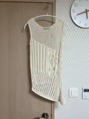 ザラ メッシュ ニット アイボリー M