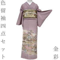 美品 色留袖 袋帯 薄ピンク 一つ紋 4点フルセット 卒業式 入学式 ママ