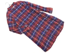 GLOBAL WORK グローバルワーク チェック ロング シャツ sizeM/赤 ◇■ レディース