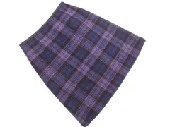 MACKINTOSH PHILOSOPHY マッキントッシュフィロソフィー ウール100% チェック Aライン 台形 スカート size38/紫 ◇■ レディース