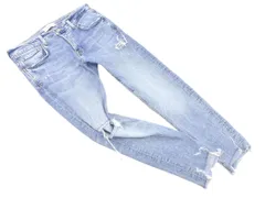 ZARA MAN ザラ マン ダメージ加工 ボタンフライ テーパード デニムパンツ size42/青 ■■ メンズ