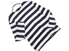 ZARA ザラ ボーダー カットソー sizeS/オフホワイトx紺 ◇■ メンズ