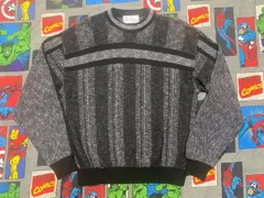 イタリア製 BIZARRO 柄入りセーター L 黒 ヨーロッパ古着 ニット