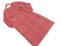 ZARA basic ザラ ベーシック チェック チュニック ワンピース sizeS/白ｘ赤 ◇■ レディース