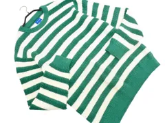 BEAMS ビームス ボーダー ニット セーター sizeM/白ｘ緑 ◇■ メンズ