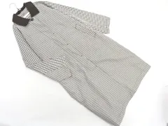 chocol raffine robe ショコラフィネローブ チェック ロング ステンカラー コート sizeF/茶ｘ黒ｘ白 ◇■ レディース