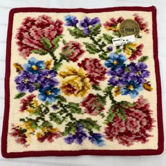 9123　FEILER　フェイラー　ハンカチ　タオルハンカチ　シール付き　花柄　フラワー　レディース　シュニール織り　アイボリー