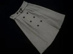 NATURAL BEAUTY BASIC ナチュラルビューティーベーシック ウール混 ウエストベルト付き タック Aライン 台形 スカート sizeM/グレー ◇■ レディース