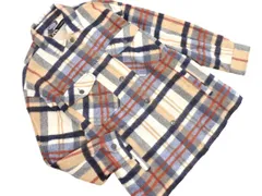 ZARA ザラ ウール混 チェック オーバーサイズ シャツ ジャケット sizeL/白ｘ茶x赤 ◇■ レディース