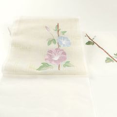 清次郎 手描き染 竪絽 朝顔 カワセミ 夏訪問着 未使用品 正絹 夏着物