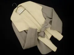 BANANA REPUBLIC バナナリパブリック ウール混 ビックカラー ウエストリボン付き ジャケット sizeM/グレーｘ白 ◇■ レディース