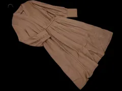 nano universe ナノユニバース バンドカラー プリーツ シャツ ワンピース sizeZOZOサイズ 縦XS+ 横S/ベージュ ◇■ レディース