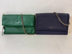 13269-014★kate spade/ケイトスペード/2点おまとめ/ショルダーバッグ/クラッチバッグ/チェーン/グリーン/デニム/インディゴ★