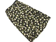 LAURA ASHLEY ローラ アシュレイ 総柄 ロング スカート size11/カーキx黒 ■■ レディース