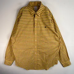 古着 ブルックスブラザーズ Brooks Brothers 長袖シャツ ロゴ 刺繍 チェック ボタンダウン L  イエロー系 マルチカラー メンズ