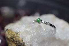 RG10-179 シルバー 非加熱 宝石質 槿花色 スピネル リング ミャンマー