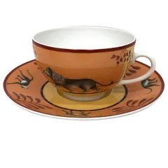激レア HERMES エルメス アフリカ オレンジ カップ＆ソーサー C/S ラージボウル カフェオレボウル スープボウル 未使用 aq12629