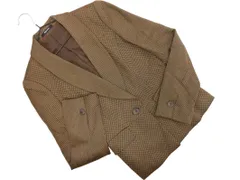 Aquascutum アクアスキュータム シルク混 ジャケット 黒ｘベージュ ◇■ レディースのサムネイル